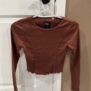 Women's Brown Long Sleeve Top